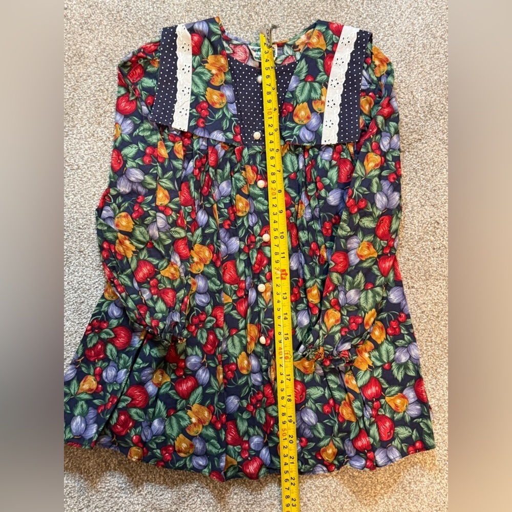 Vintage Claire Bell Fruit Print Dress – 4T - Picture 4 of 5